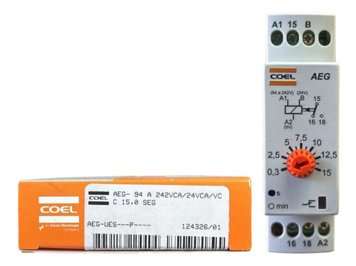 Rele Tempo Aeg 15seg 94 A 242vca E 24vca/cc Coel 94 A 240 Vca E 24vca/vcc