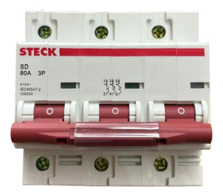 Disjuntor Tripolar Sdd3c80 80a Curva C Steck