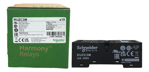 Kit Com 4: Base 11 Pinos Ruzc3m Schneider 250v