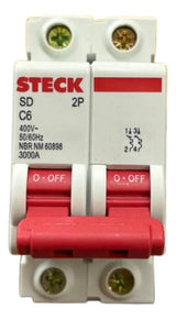 Disjuntor Bipolar Sdd62c06 6a Curva C Steck