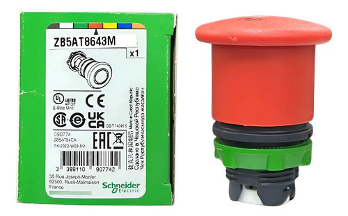 Cabeçote P/ Botão De Emergência Ø22mm Zb5at8643m Schneider Vermelho -