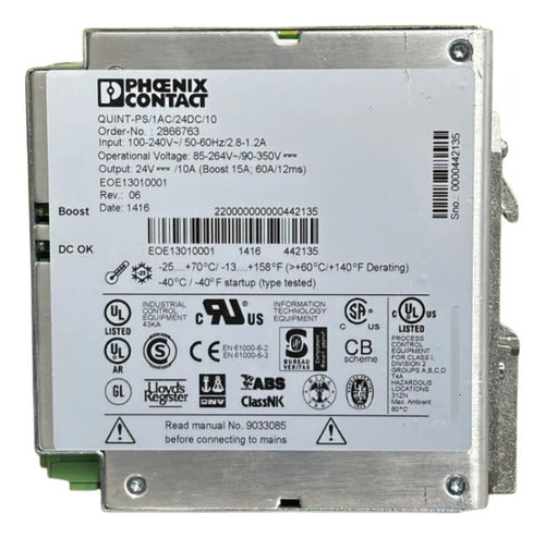 Fonte Quint-ps/1ac/24dc/10 2866763 Phoenix Contact