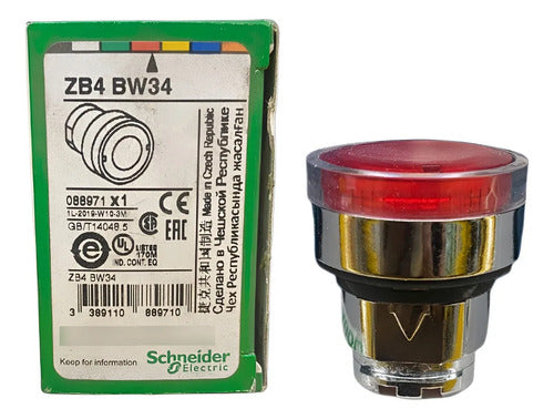 Cabeçote Para Botão Luminoso Modular Ø22mm Zb4bw34 Schneider Vermelho -