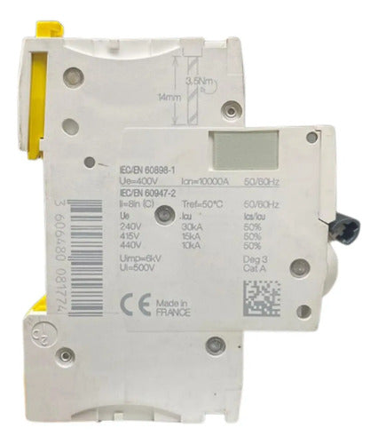 Disjuntor Acti9 Ic60h 3p Curva C 50a 440v A9f84350 Schneider