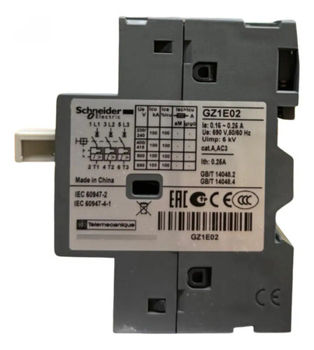 Disjuntor Termomagnético 3p 0,16-0,25a Gz1e02 Schneider 690 Vca 50-60 Hz