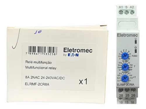 Relé Multifunção 8a 2naf 24-240v Elrmf-2cr8a Eletromec Eaton 24-240v Ca/cc