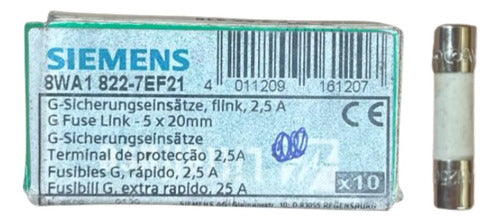 Kit Com 2: Fusível 5x20 2,5a 8wa1822-7ef21 Siemens 500v