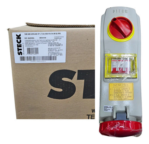 Tomada Sa4506dj Steck Sobrep Surelock 63a 6h 380/415v 3p + T Vermelho