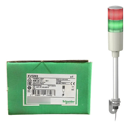 Coluna Luminosa Xvgm2 60mm Led Vm-vd 220v Schneider Vermelho E Verde 220 Vca