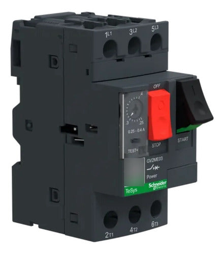 Disjuntor Motor Termomagnético Gv2me03 0,25/0,40a Schneider 690 50 60 Hz