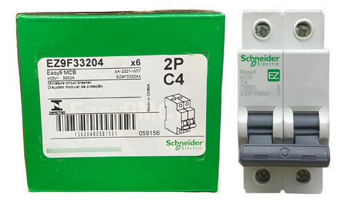Disjuntor Easy9 2p 4a 3ka 400vca Ez9f33204 Schneider