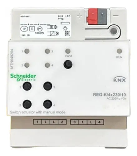 Modulo Atuador Basico Knx Reg-k/4x230/10 Mtn649204 Schneider