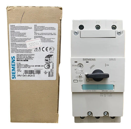 Disjuntor Motor 3rv1041-4ka10 57-75a Siemens 690v 50hz