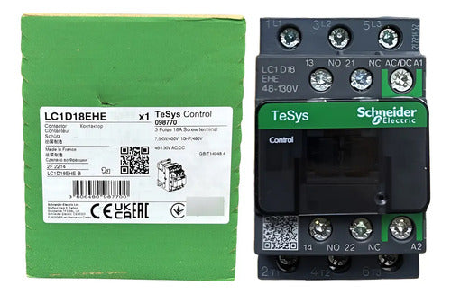 Contator Tripolar 18a Ac-3 48-130v Ca/cc Lc1d18ehe Schneider 48-130ac/dc