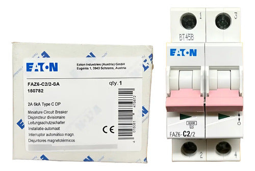 Disjuntor Bipolar Faz6-c2/2-sa 2a 6ka Eaton